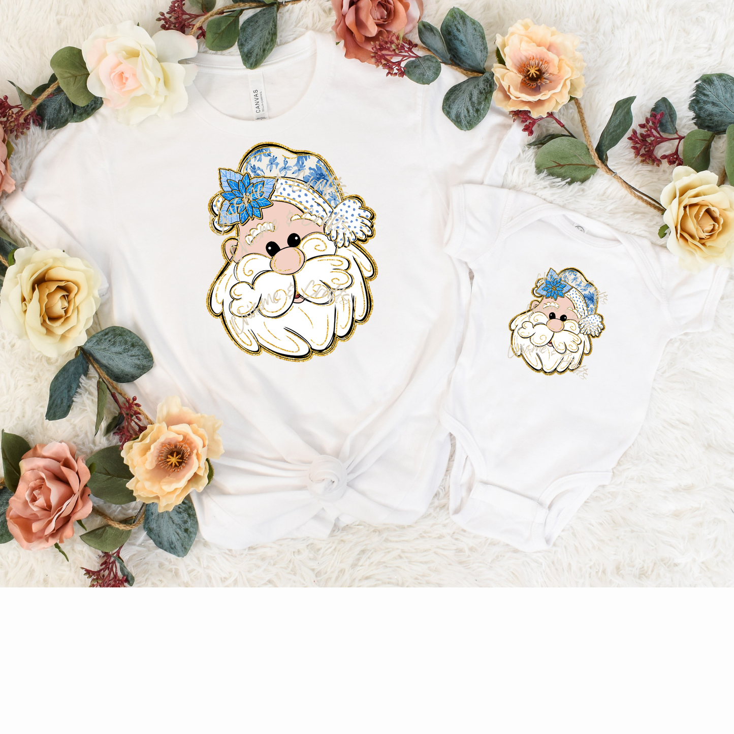 Blue Santa DTF Shirt Transfer (Pre-Sale)
