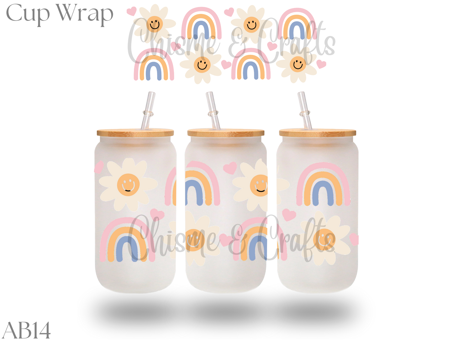 Rainbows and Daisies Cup Wrap