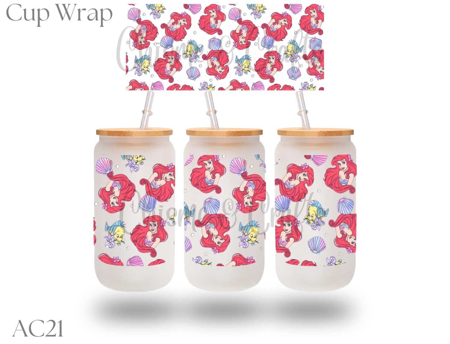 Little Mermaid and Flounder Cup Wrap