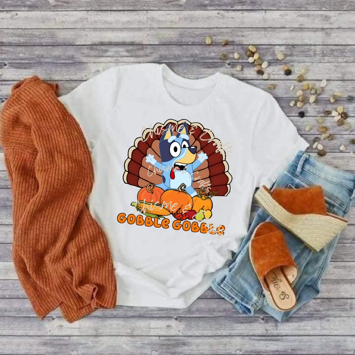 Gobble Gobble Bluey Thanksgiving DTF Shirt Transfer