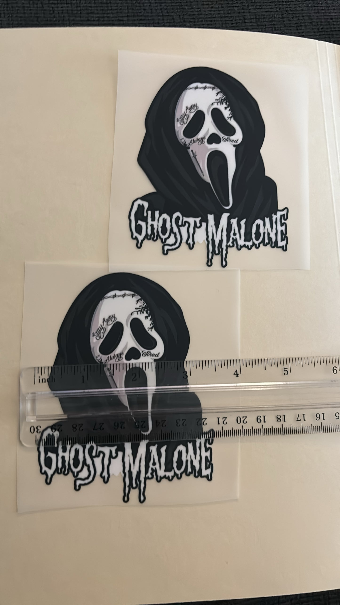 Ghost Malone DTF Shirt Transfer