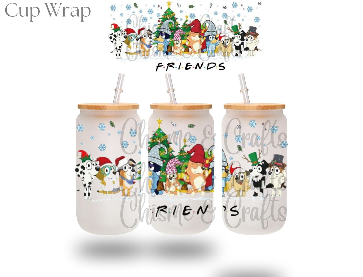 Bluey Friends Christmas Cup Wrap (Pre-sale)