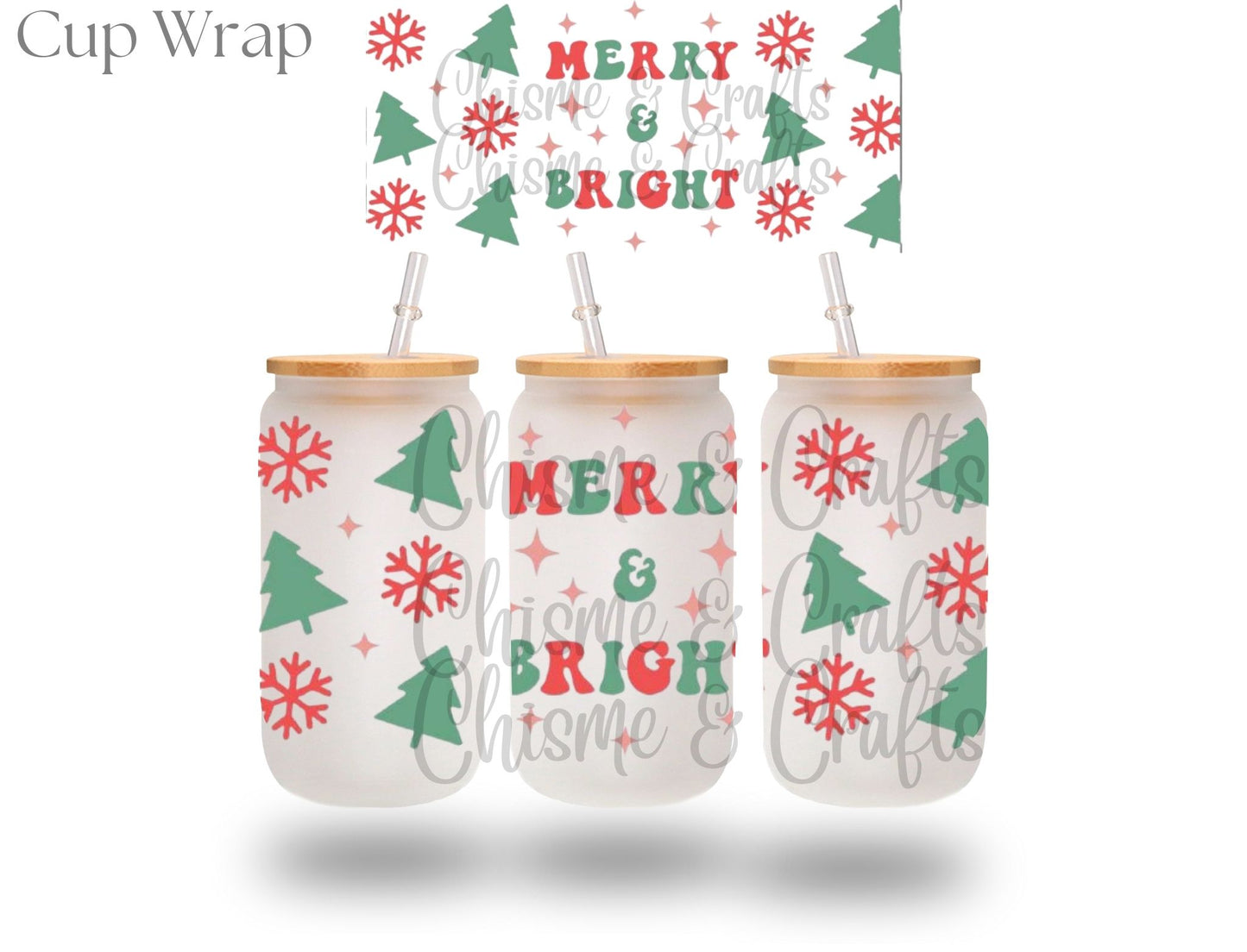 Merry & Bright Christmas Cup Wrap (Pre-sale)