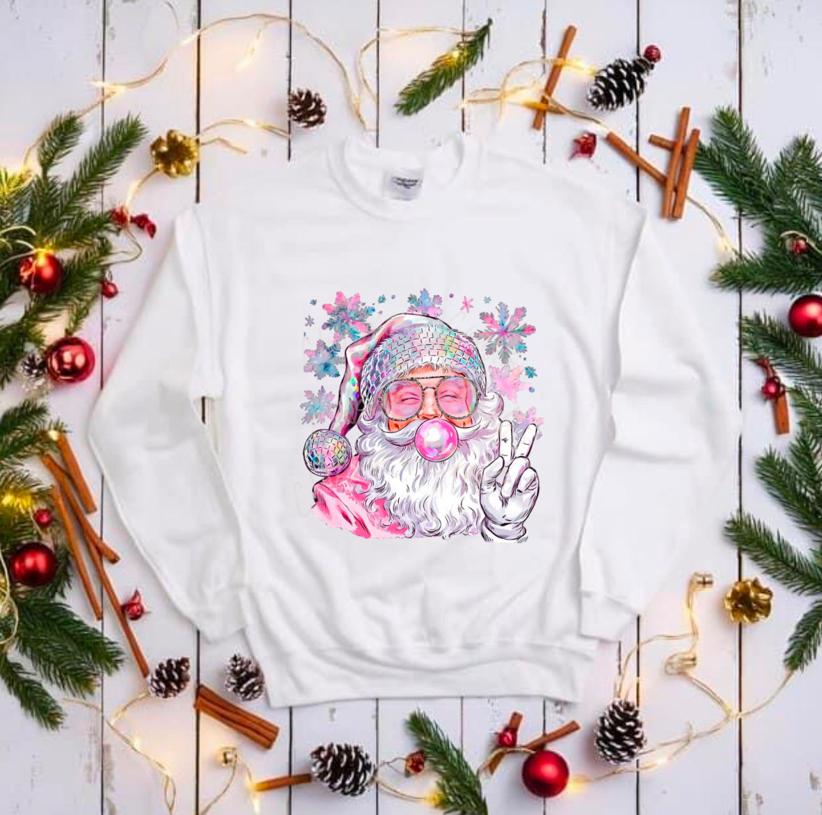 Santa Bubblegum DTF Shirt Transfer