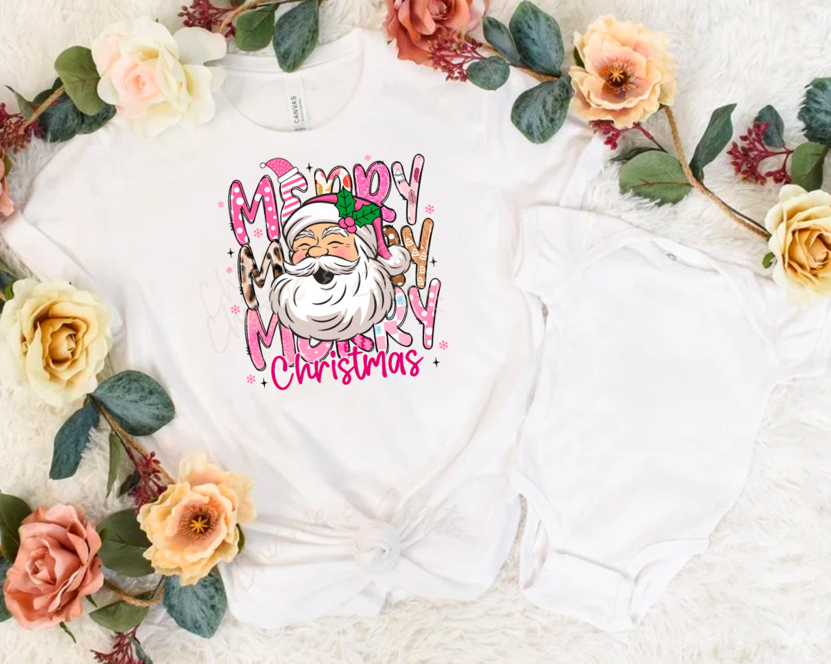 Merry Merry Merry Christmas Tree DTF Shirt Transfer
