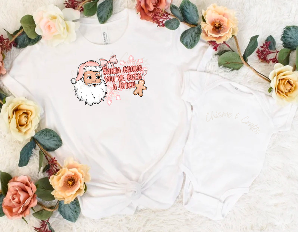 Santa Knows DTF Shirt Transfer