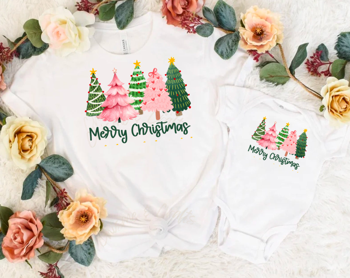 Merry Christmas Trees DTF Shirt Transfer