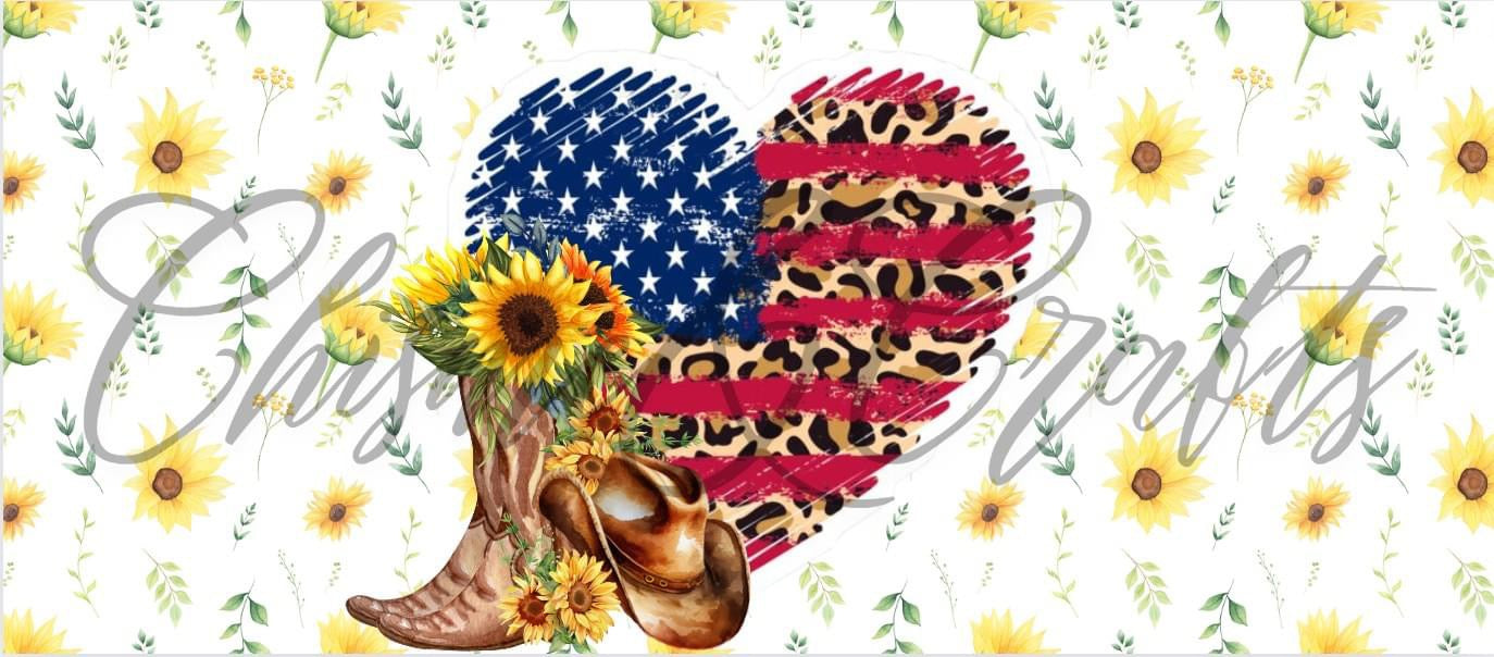 Sunflowers Boots & Flag Cup Wrap