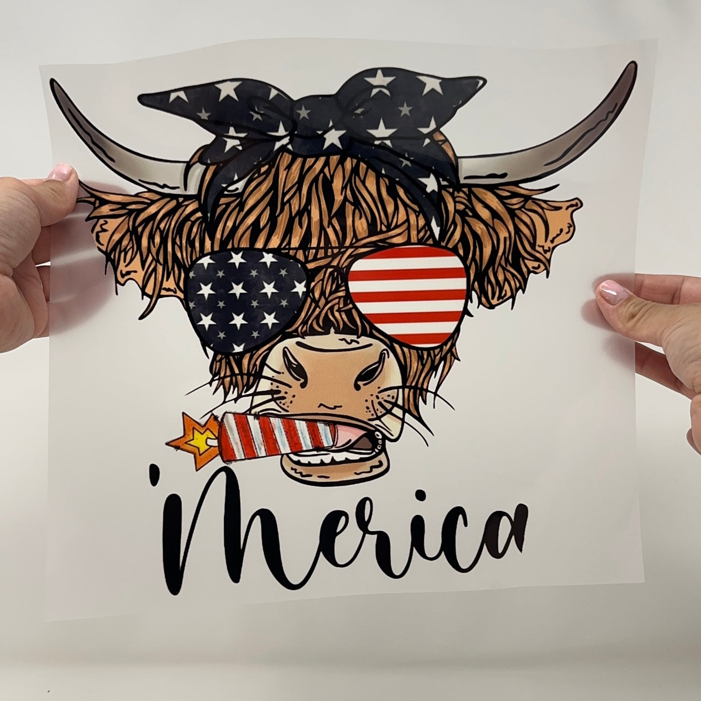 'Merica Cow DTF Shirt Transfer
