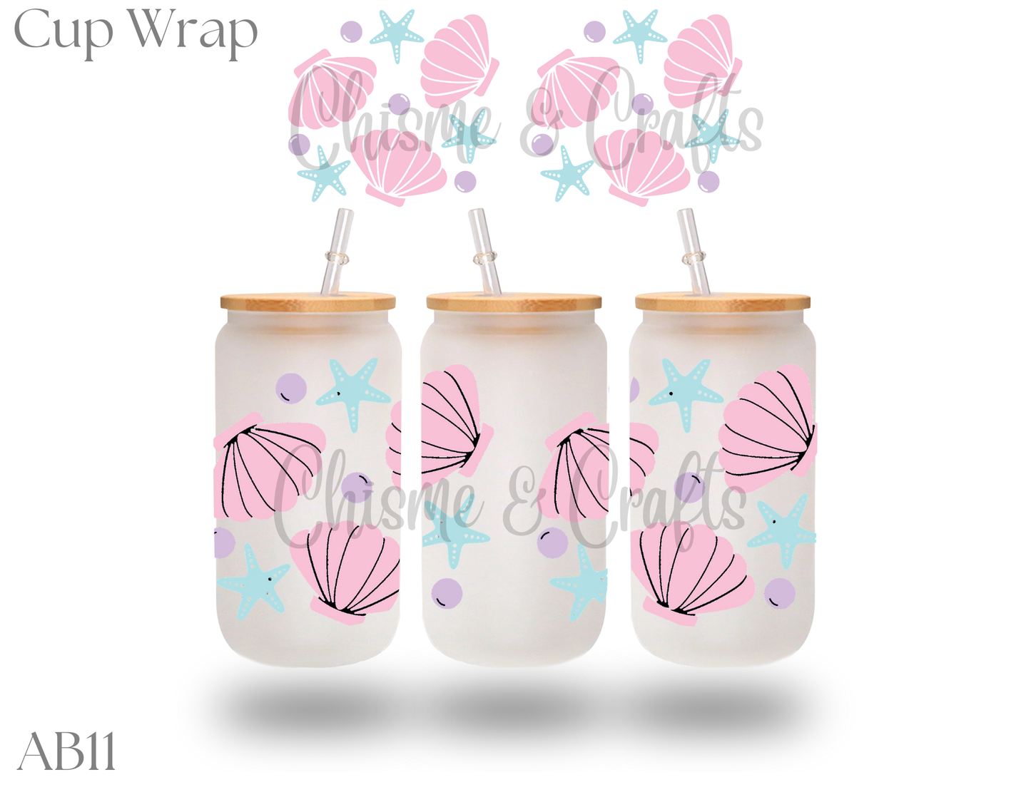 Shells and Star Fish Cup Wrap