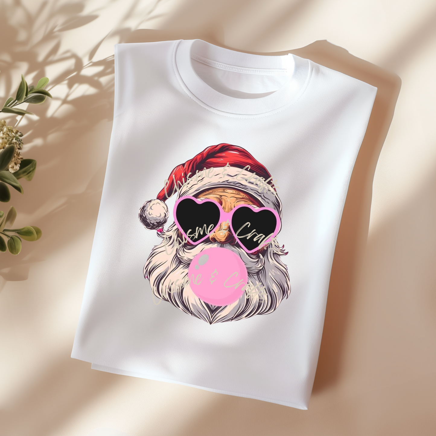 Santa Bubblegum DTF Shirt Transfer