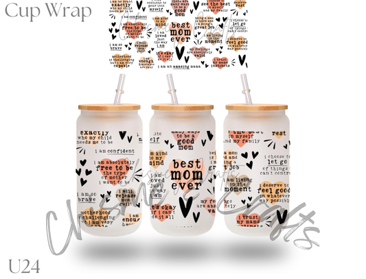 Best Mom Quotes Cup Wrap