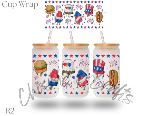 4th of July Ice creams Cup Wrap