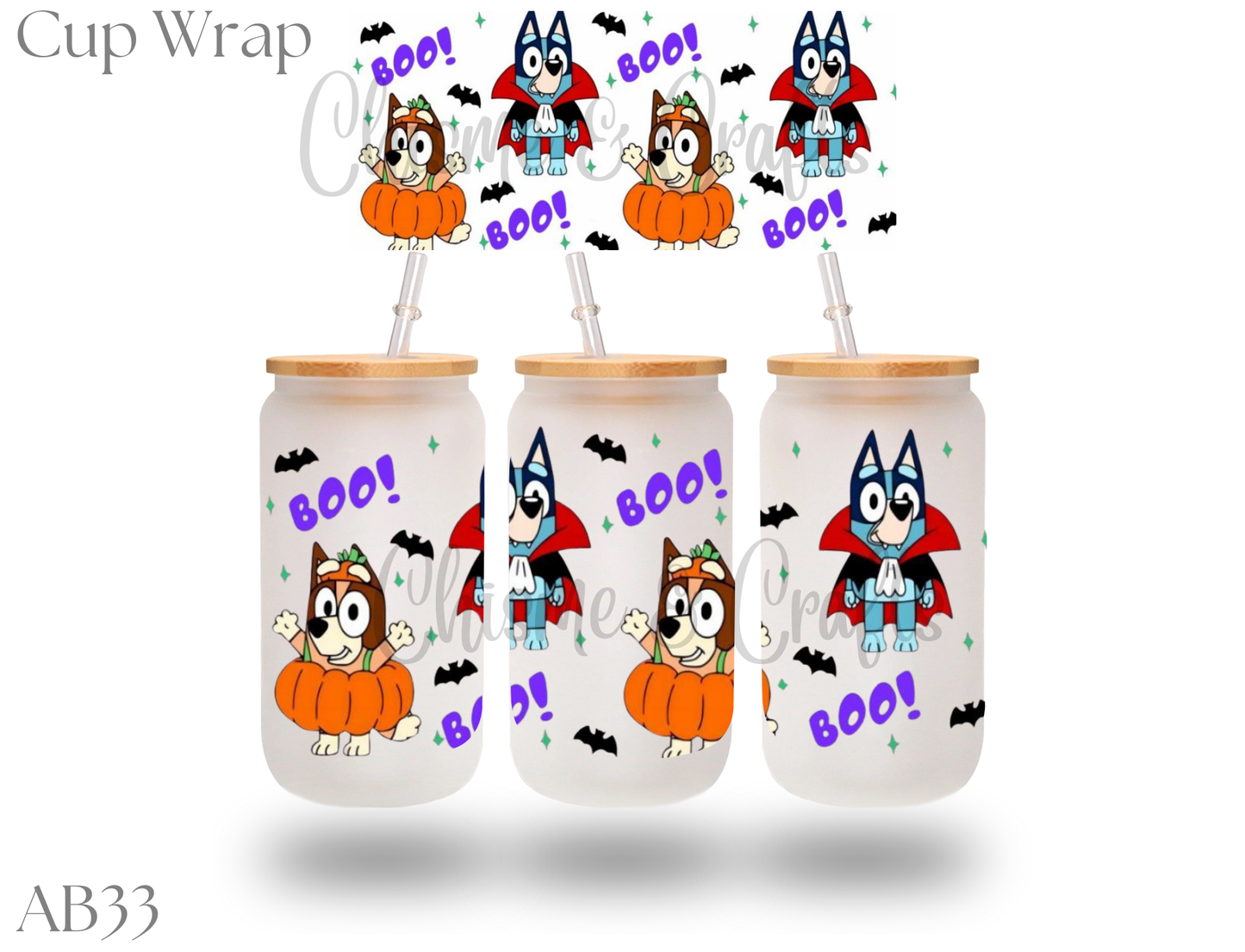 Halloween Bluey Cup Wrap