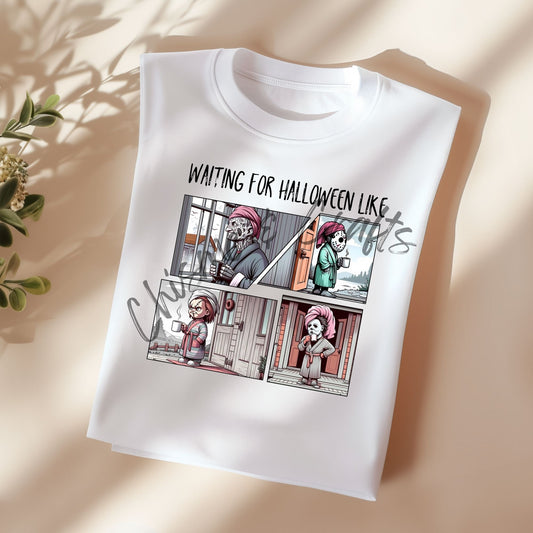 Waiting Horror Guys DTF Shirt Transfer