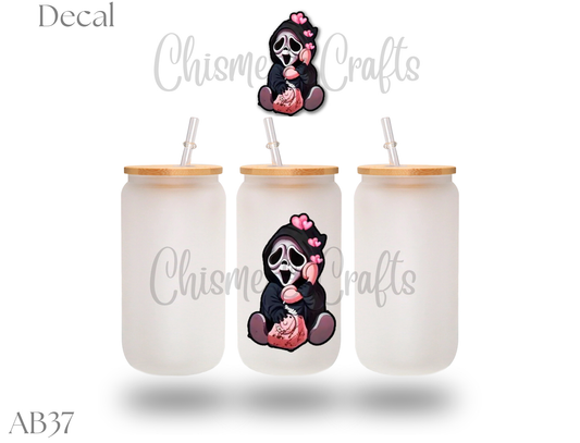 Cute Ghostface Cup Decal