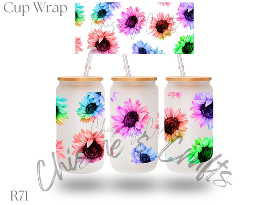 Colorful Sun Flowers Cup Wrap