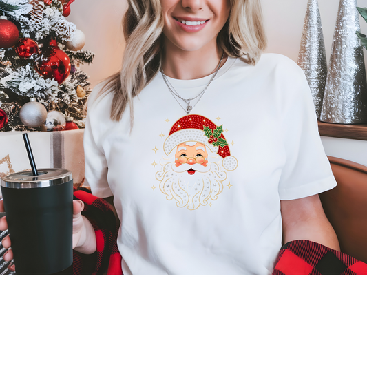 Transparent Blingy Santa Transfer