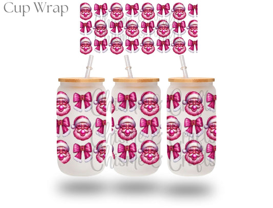 Bubblegum Pink Coquette Mouse Christmas Cup Wrap (Pre-sale)