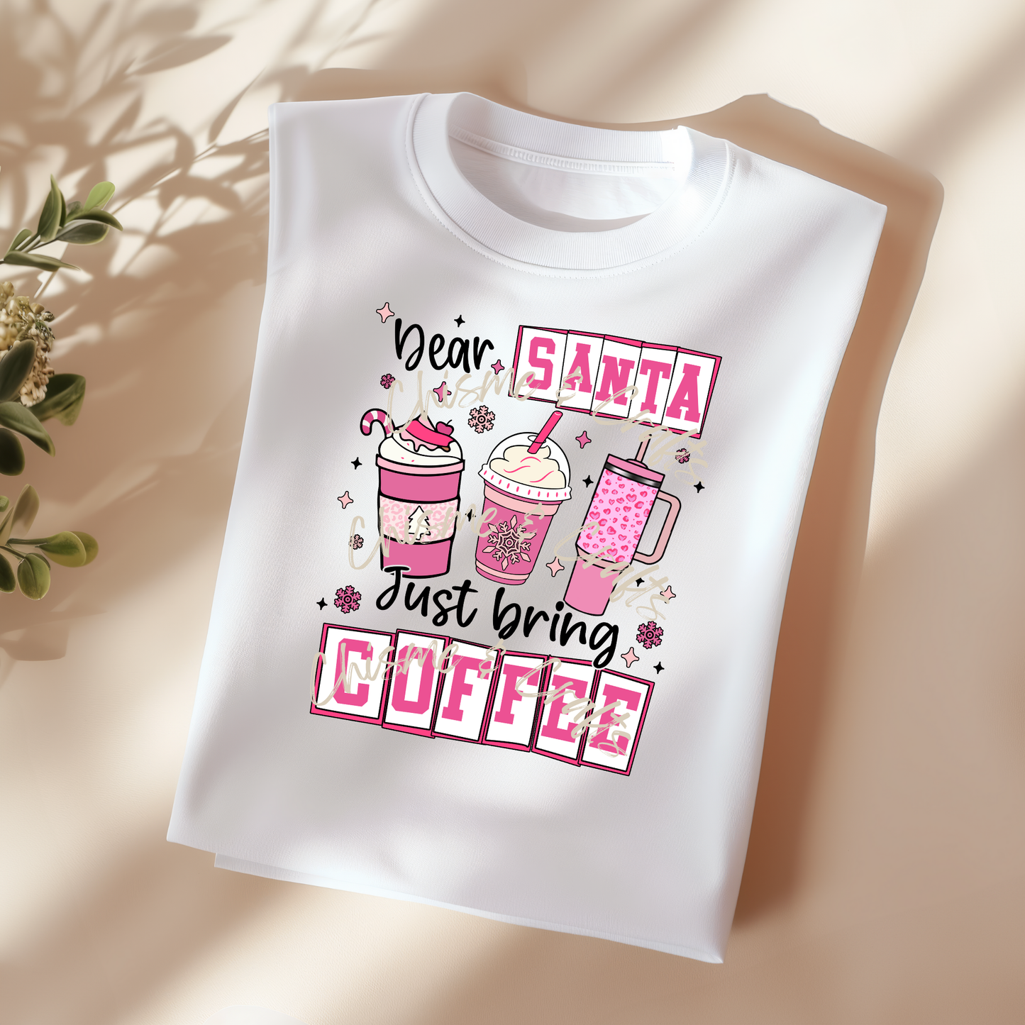 Santa Bring Coffee DTF Shirt Transfer