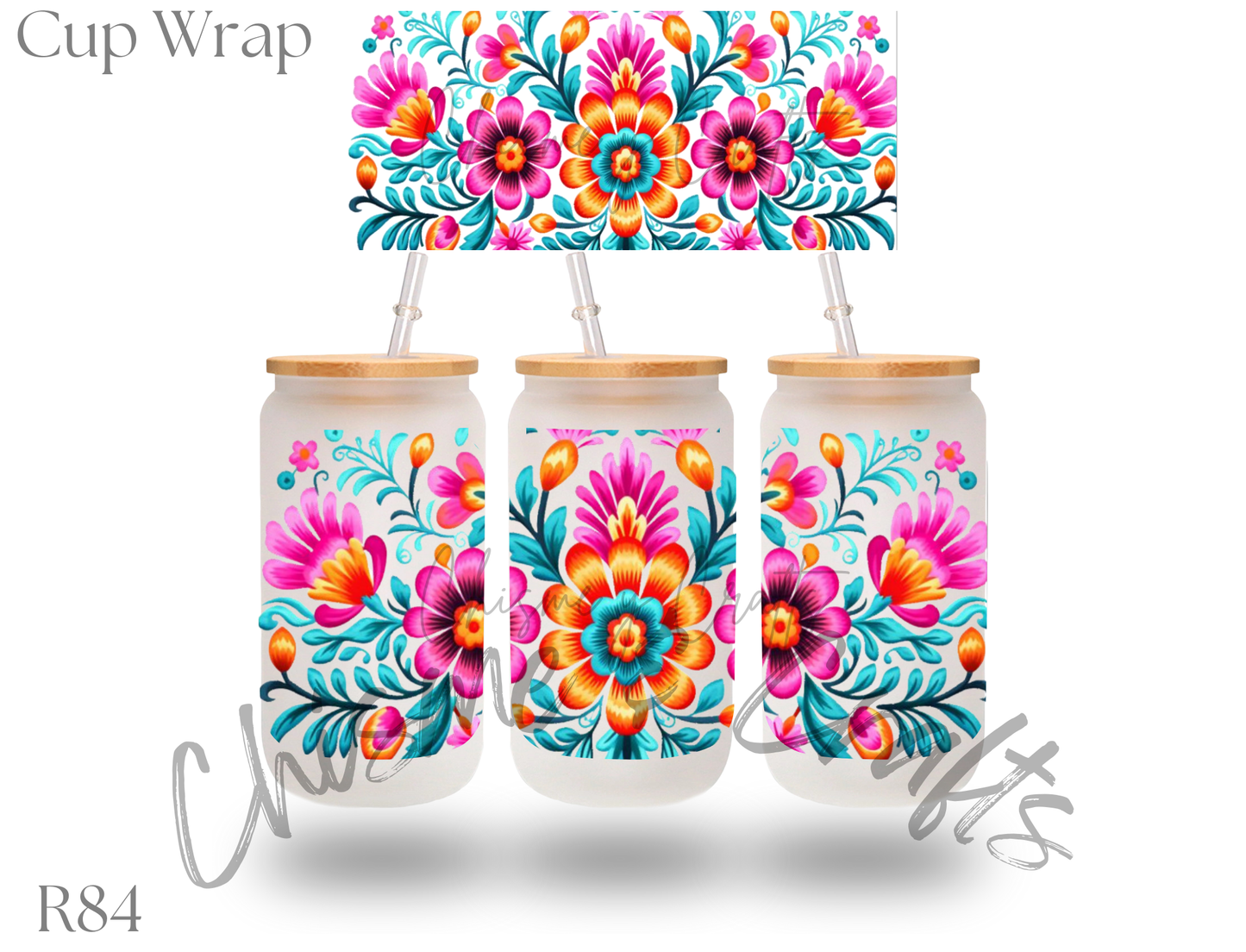 Pastel Floral Talavera  Cup Wrap