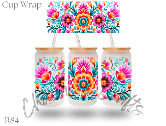 Pastel Floral Talavera  Cup Wrap