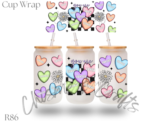 Conversation Hearts Cup Wrap