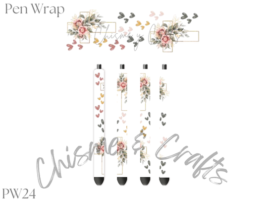 Cross and Flowers Pen Wrap