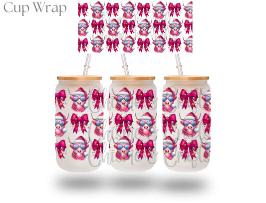 Pink Coquette Christmas Cup Wrap (Pre-sale)