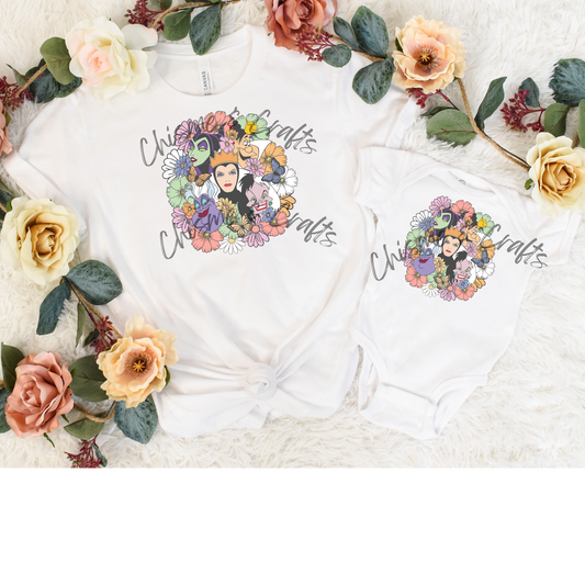 Floral Villains DTF Shirt Transfer