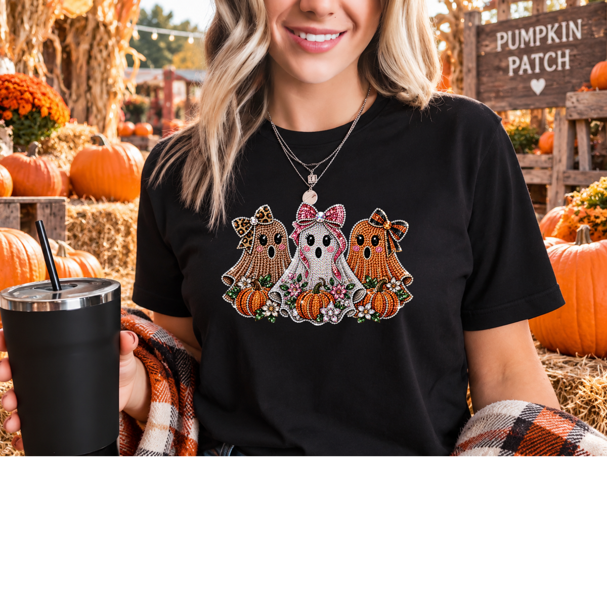 Faux Rhinestone Ghosts DTF Shirt Transfer