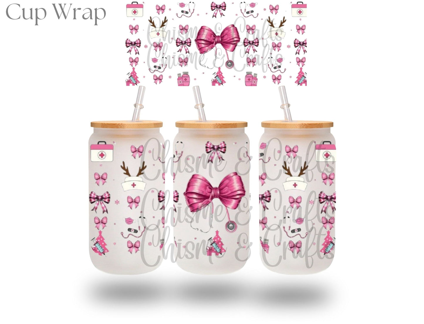 Pink Nurse Christmas Cup Wrap (Pre-sale)