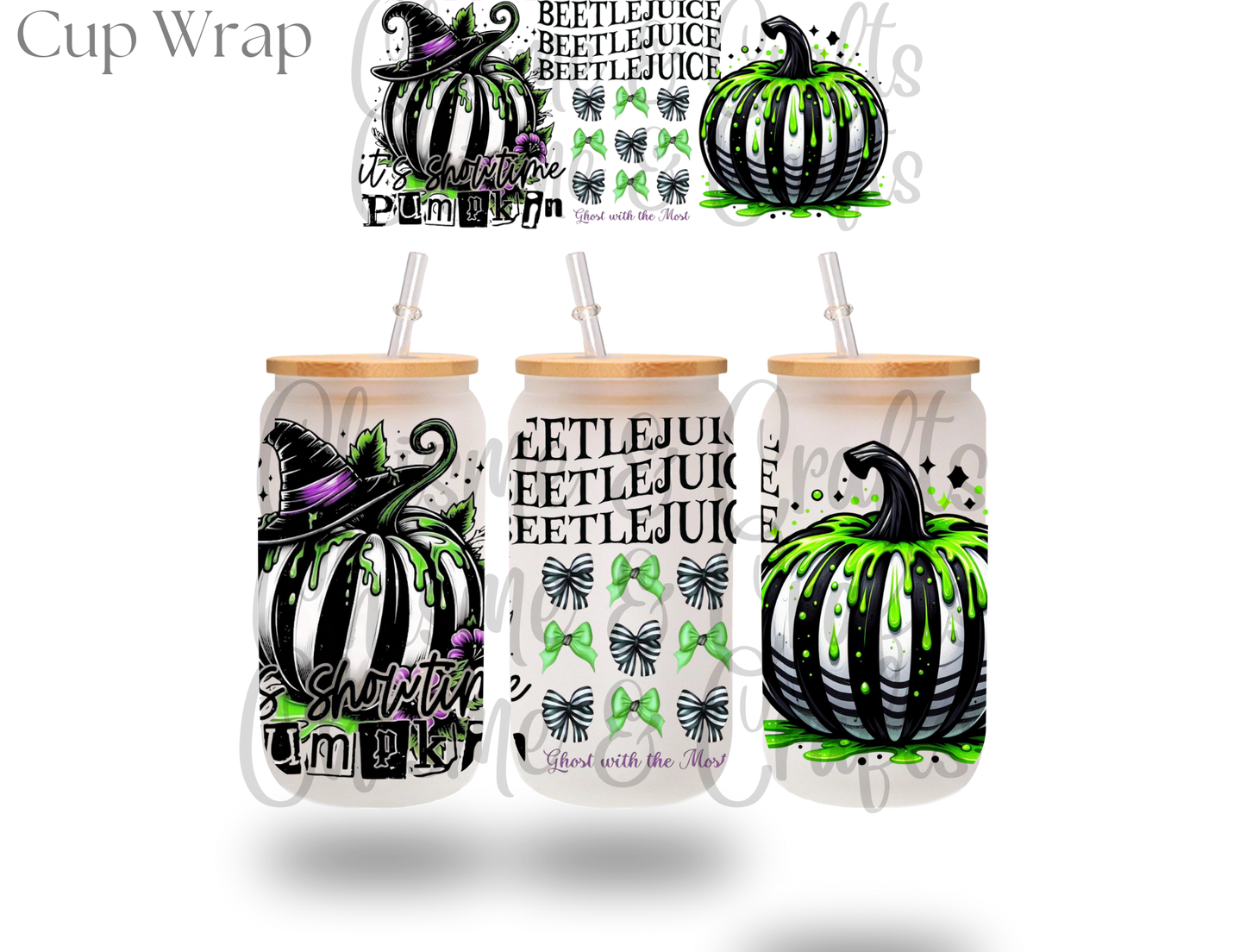 Beetlejuice Pumpkins Cup Wrap