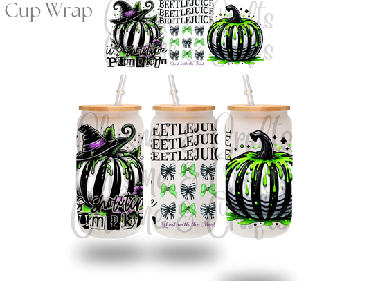 Beetlejuice Pumpkins Cup Wrap