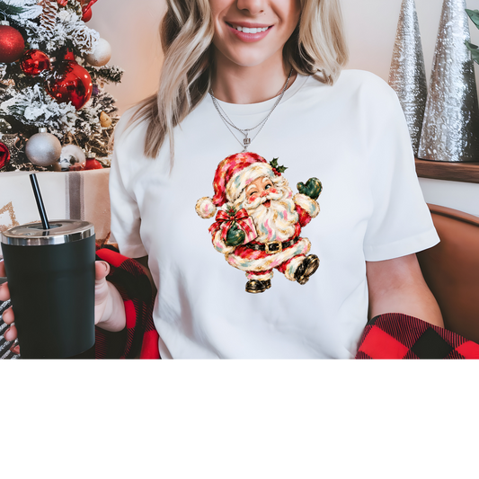 Jolly Painted Santa Transfer