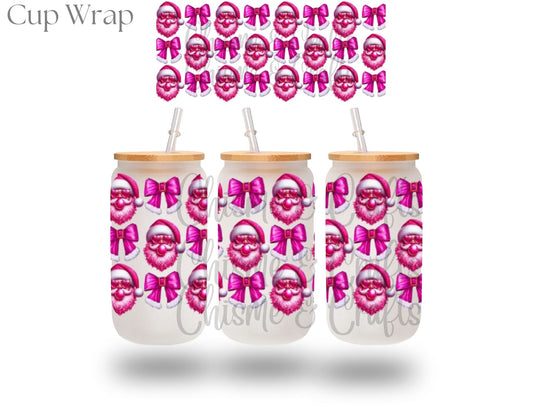 Bubblegum Pink Coquette Christmas Cup Wrap (Pre-sale)