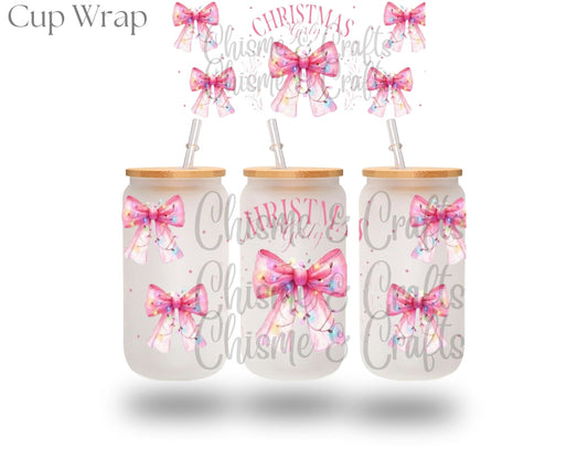 Girly Coquette Christmas Cup Wrap (Pre-sale)