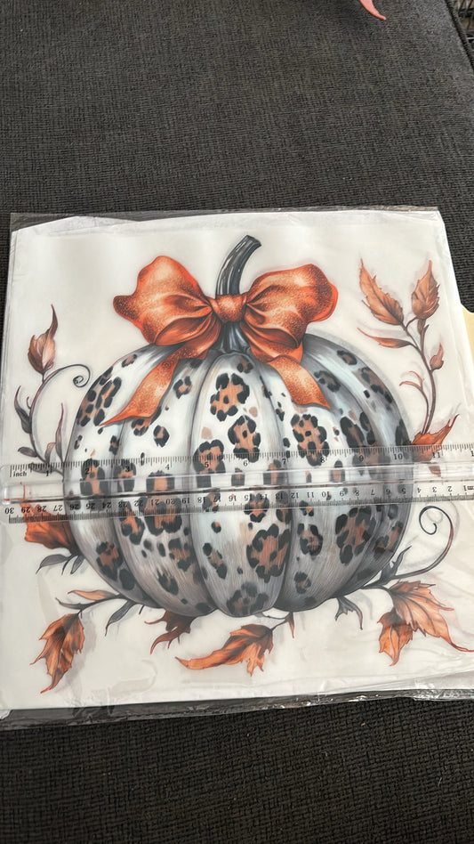 Leopard Pumpkin DTF Shirt Transfer