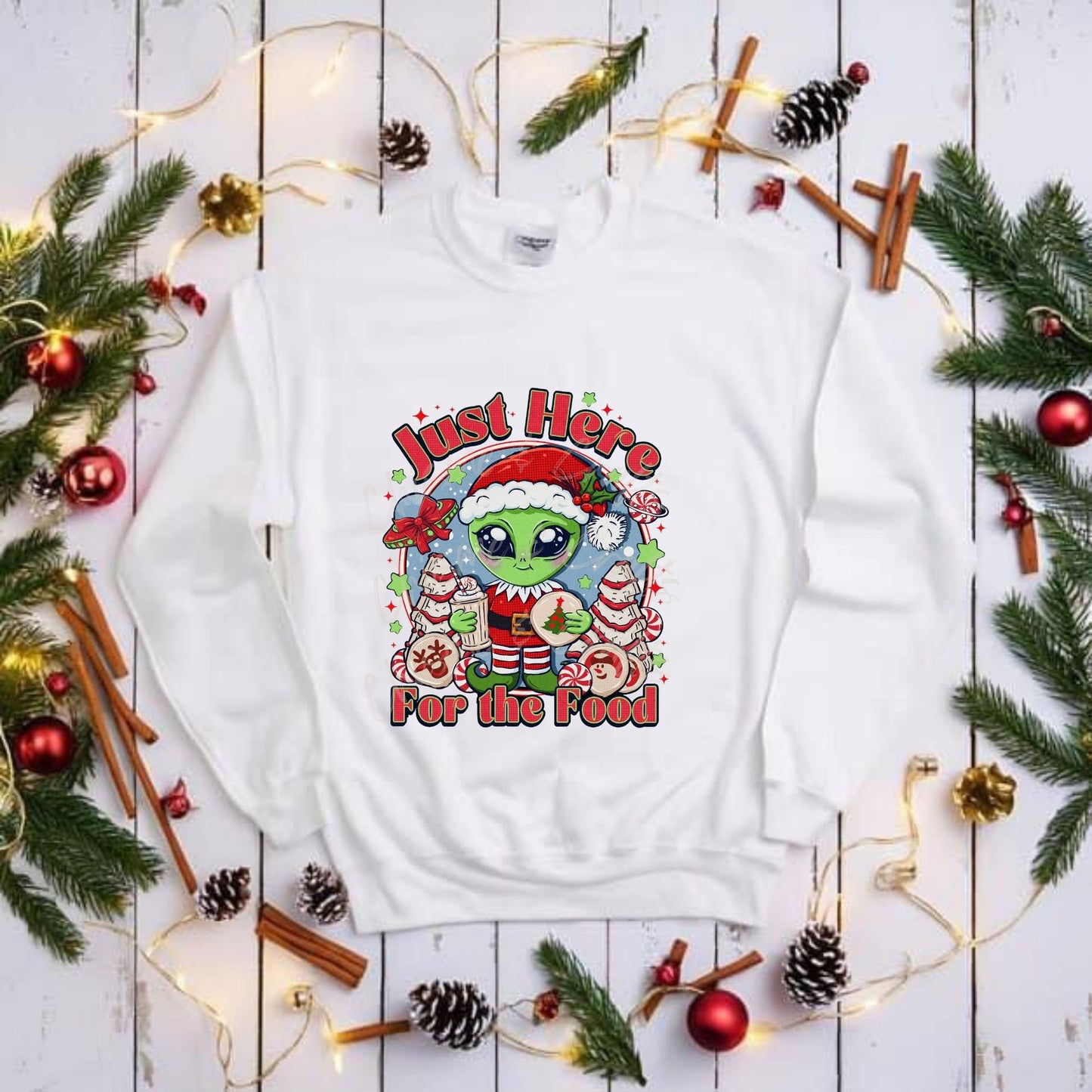 For the Food Alien Christmas DTF Shirt Transfer