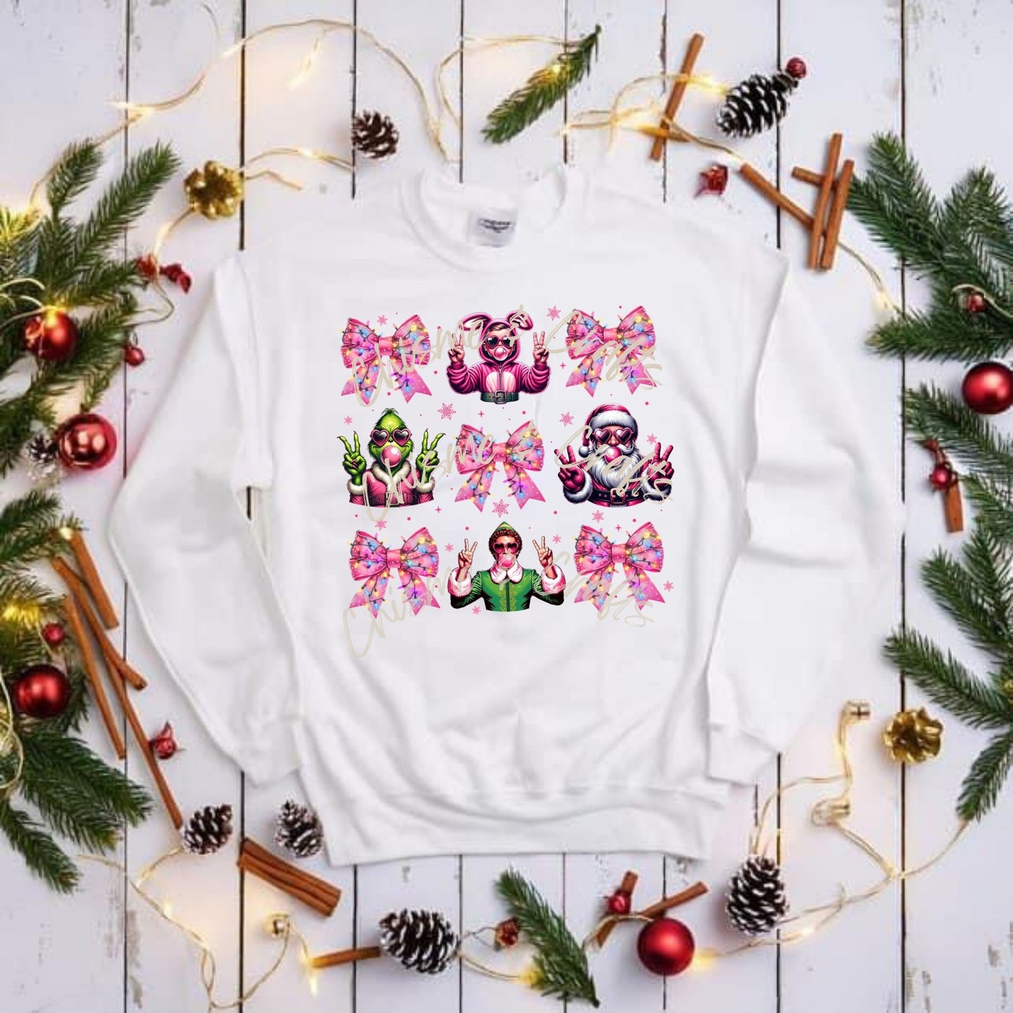 Christmas Coquette Bubblegum Men DTF Shirt Transfer