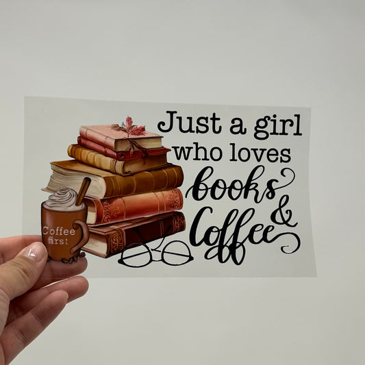 Books and Coffee Decal Cup Decal