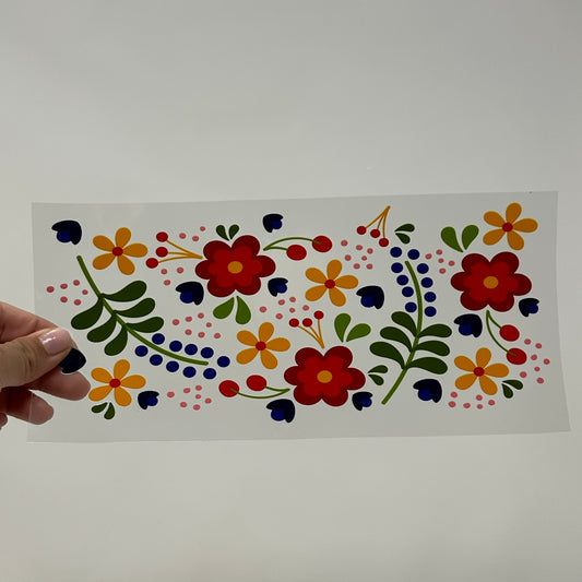 Mexican Colorful Flower Cup Wrap