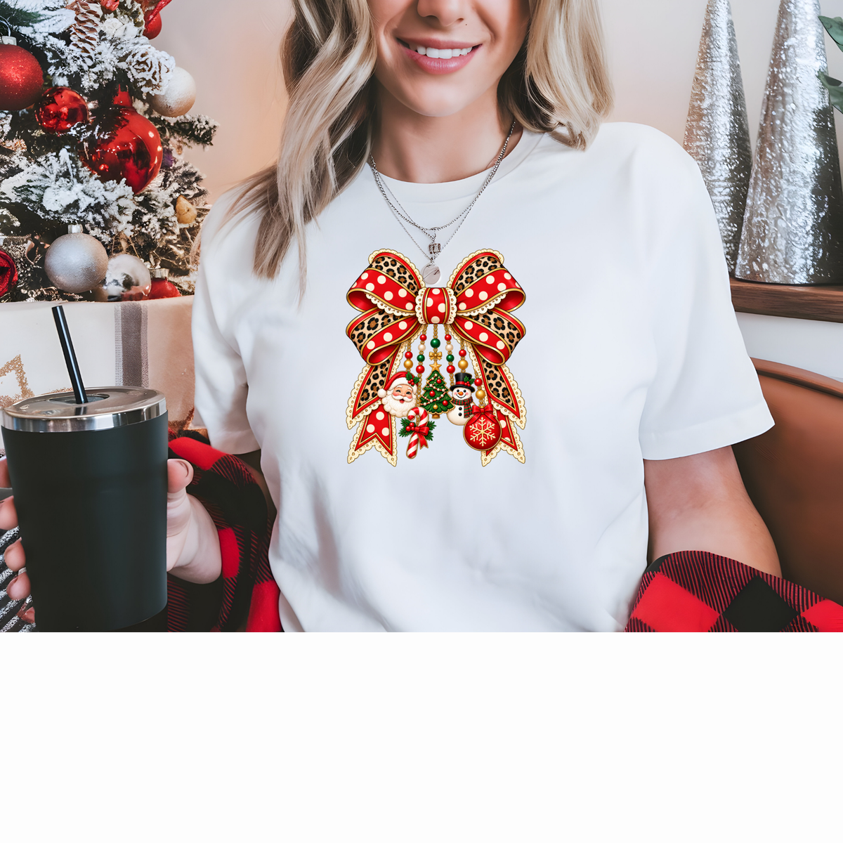Christmas Charm Bow Transfer