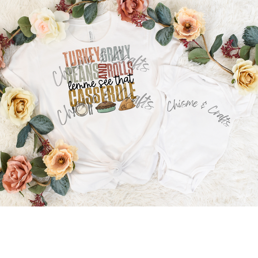 Turkey Gravy Casserole DTF Shirt Transfer