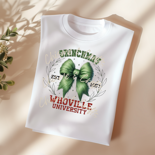 Gr!nchy Whoville Bow DTF Shirt Transfer